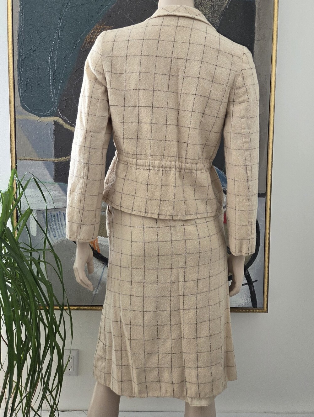 Vintage | Jacques Esterel Paris Windowpane Skirt Suit - Picture 5 of 13